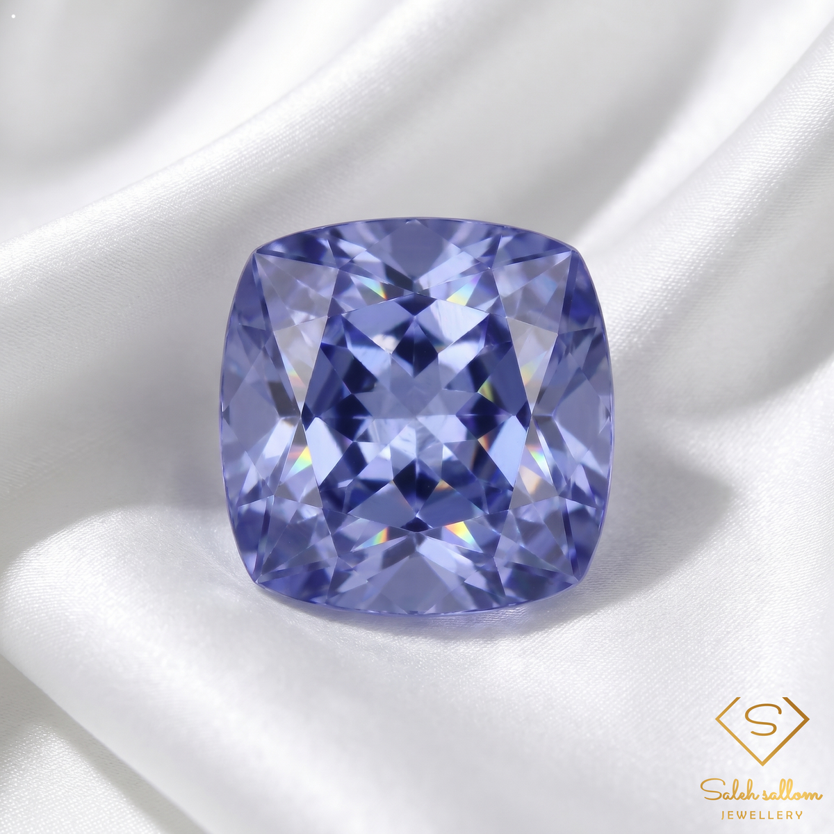 1.11 Ct Natural Blue Violet Tanzanite Cushion Cut Gemstone Tanzania