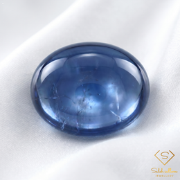 3.59 Ct Natural Untreated Blue Kyanite Oval Cabochon Gemstone from Myanmar