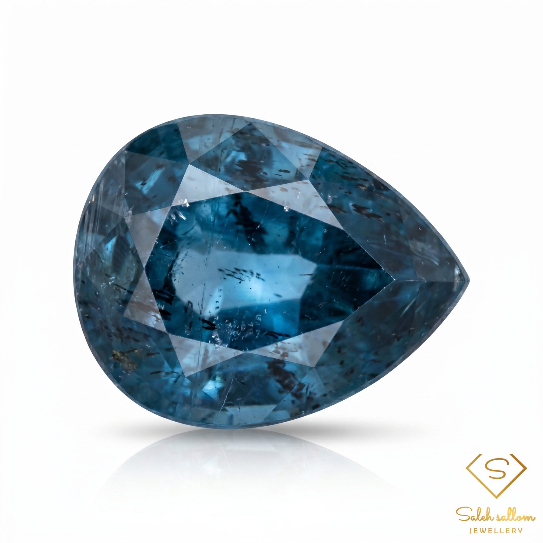 2.07 Ct Natural Untreated Greenish Blue Kyanite Pear Gemstone from Sri Lanka
