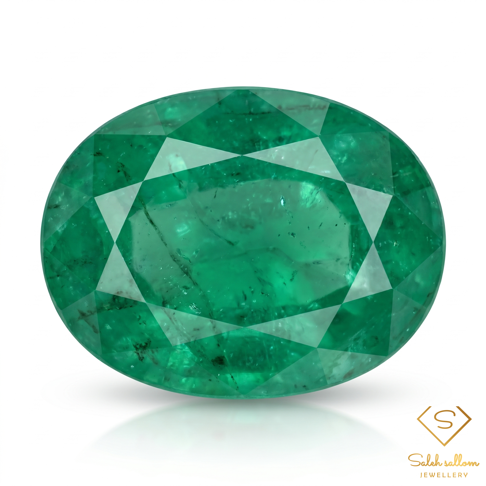 1.64 Ct Natural Emerald Oval Gemstone – Vivid Green Emerald Main image
