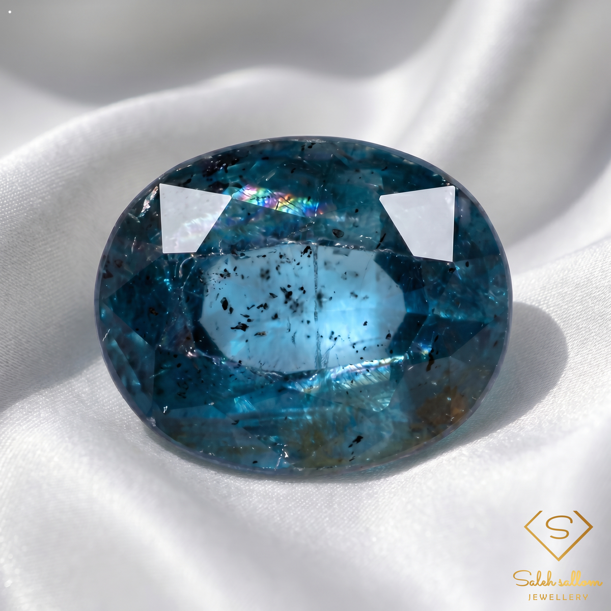 3.05 Ct Natural Untreated Greenish Blue Kyanite Oval Gemstone from Sri Lanka
