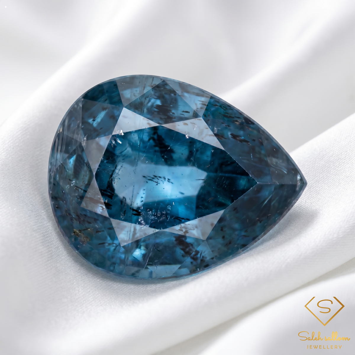 2.07 Ct Natural Untreated Greenish Blue Kyanite Pear Gemstone from Sri Lanka