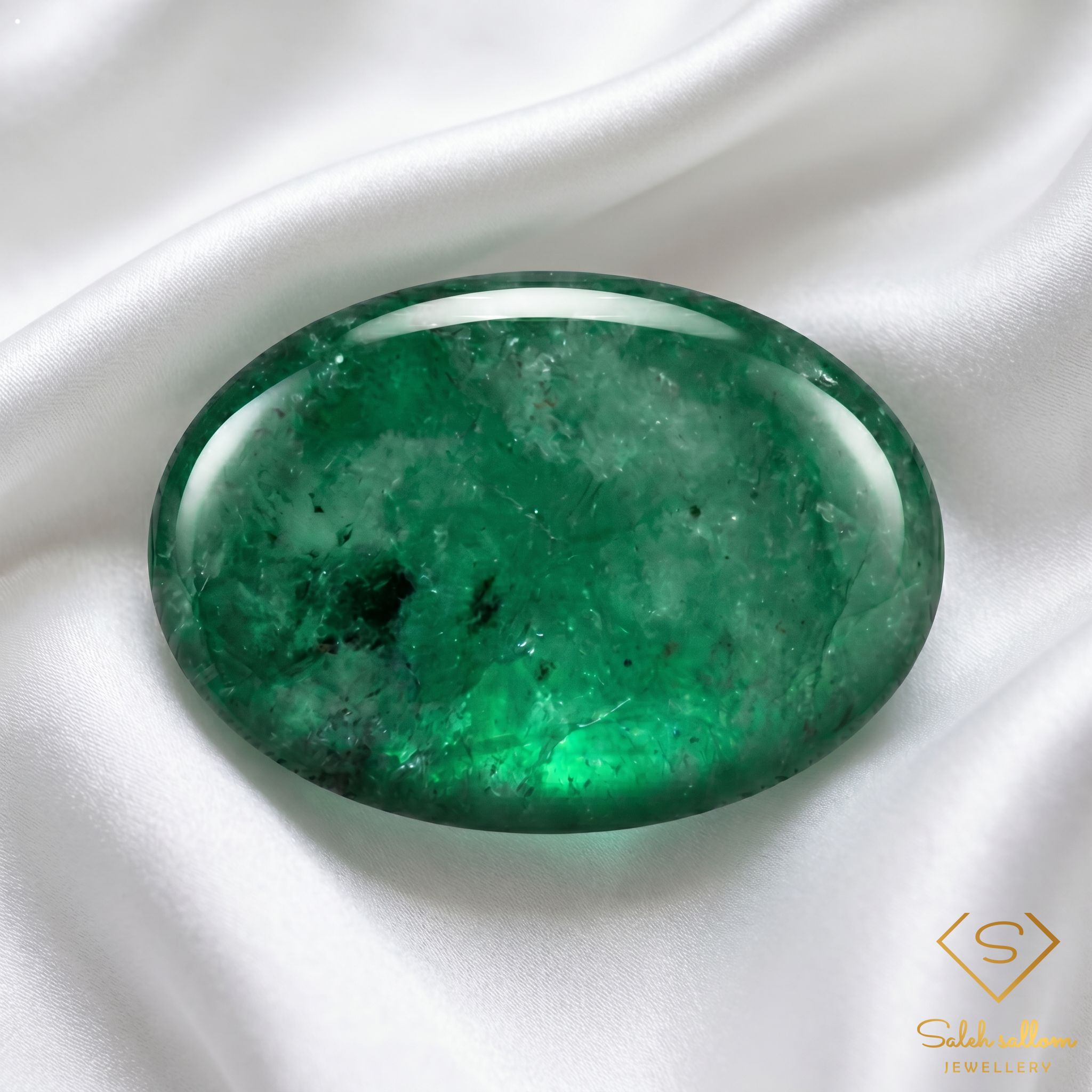 3.19 Ct Natural Emerald Cabochon Green Gemstone Secondary image
