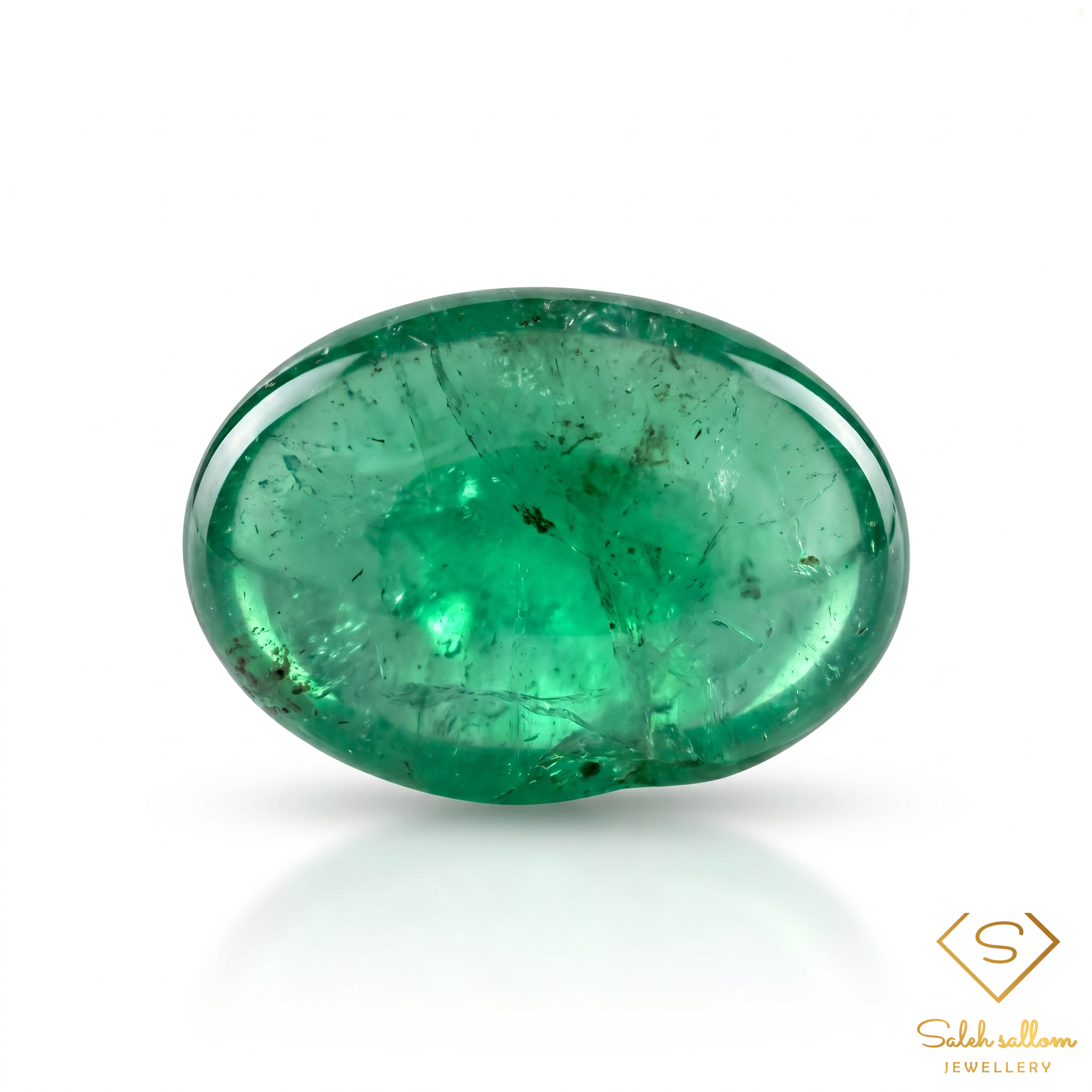 0.94 Ct Natural Emerald Cabochon Green Gemstone Main image