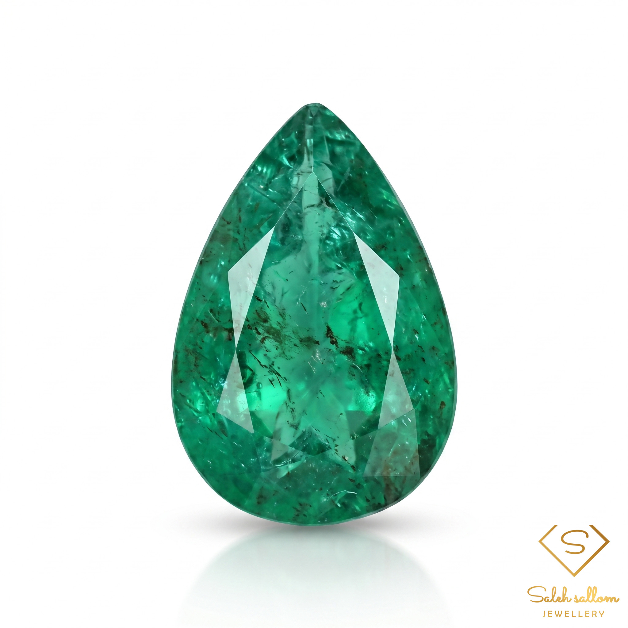 1.89 Ct Natural Emerald Pear Cut Green Gemstone Main image