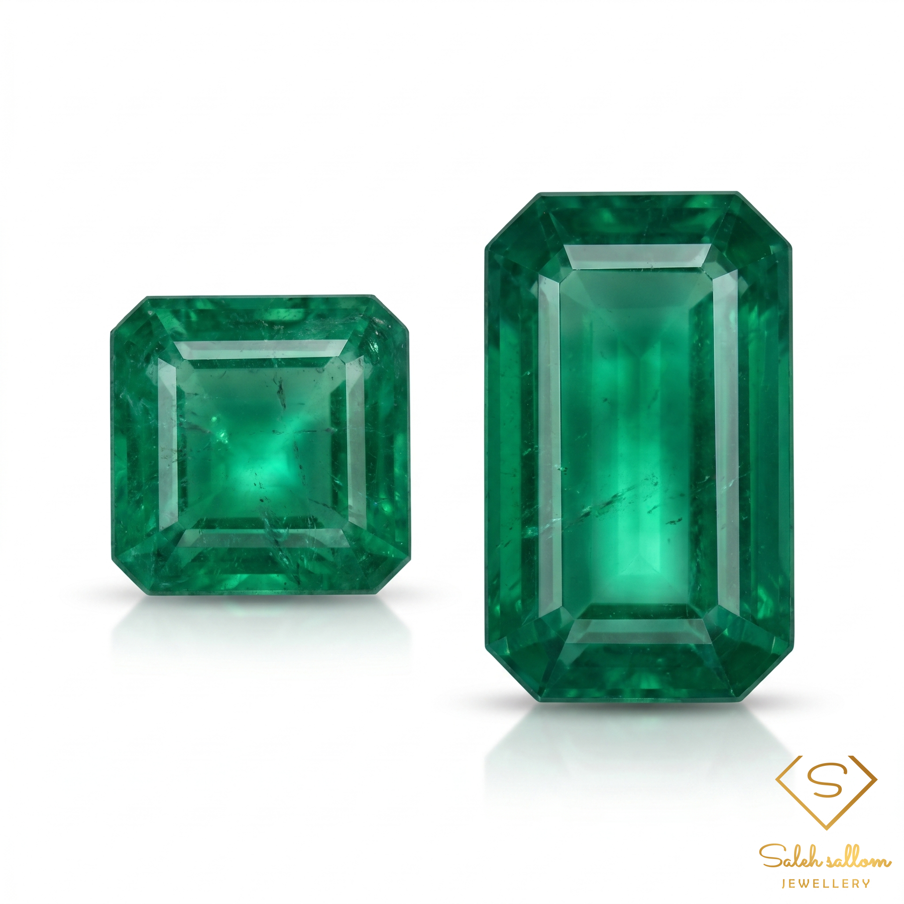 1.78 Ct Natural Emerald Pair Emerald Cut Matching Gemstones