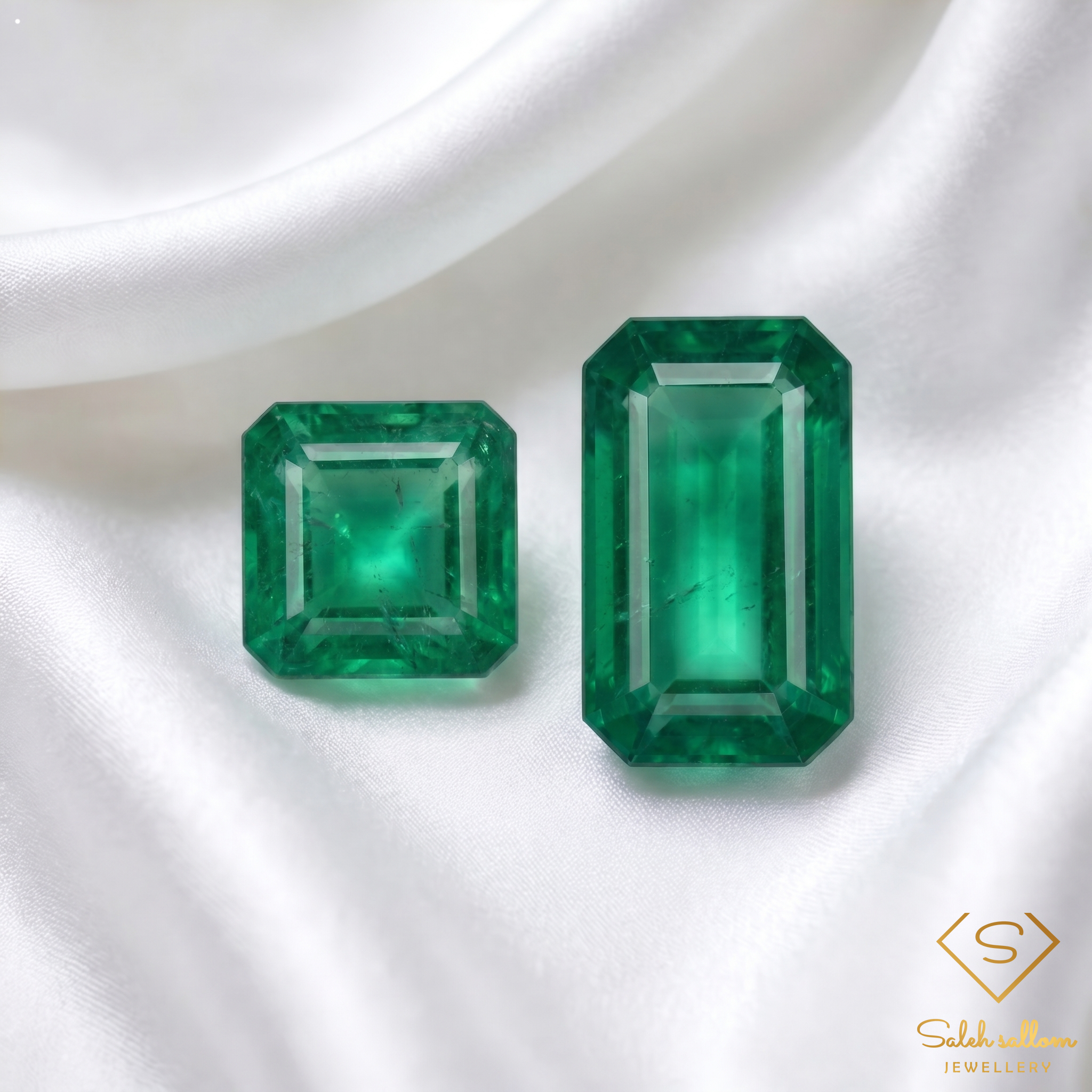 1.78 Ct Natural Emerald Pair Emerald Cut Matching Gemstones Secondary image