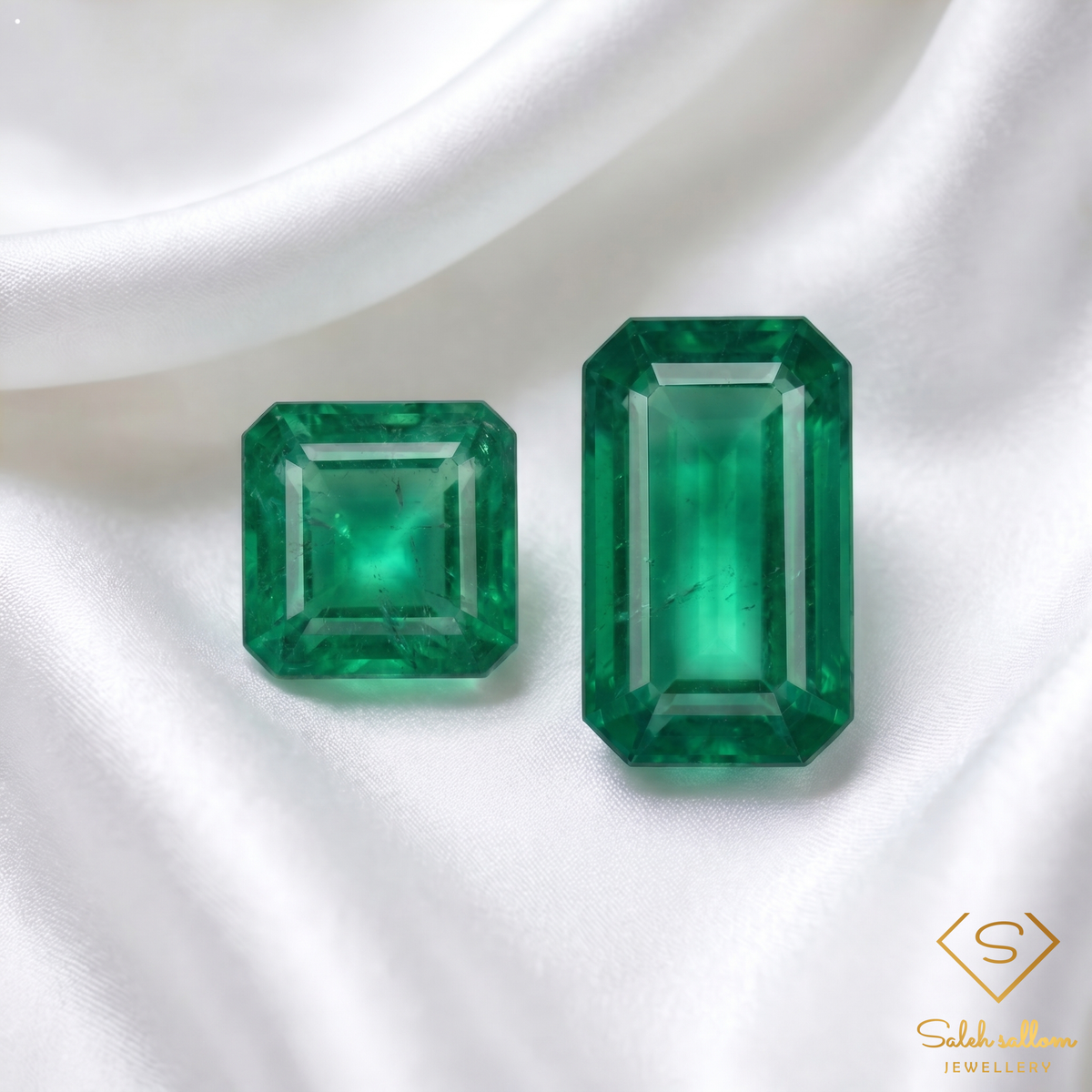 1.78 Ct Natural Emerald Pair Emerald Cut Matching Gemstones