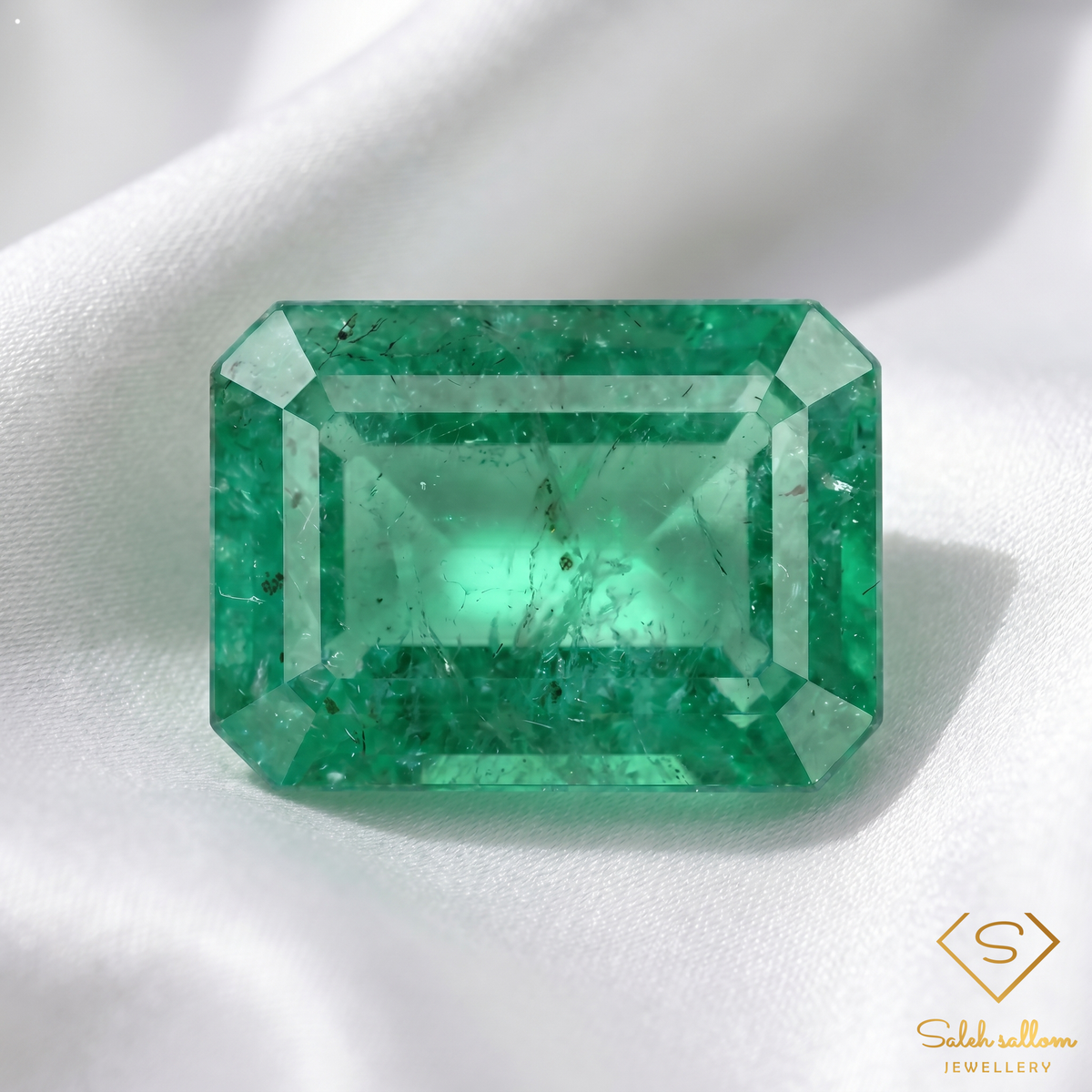 5.72 Ct Natural Emerald Emerald-Cut Green Gemstone
