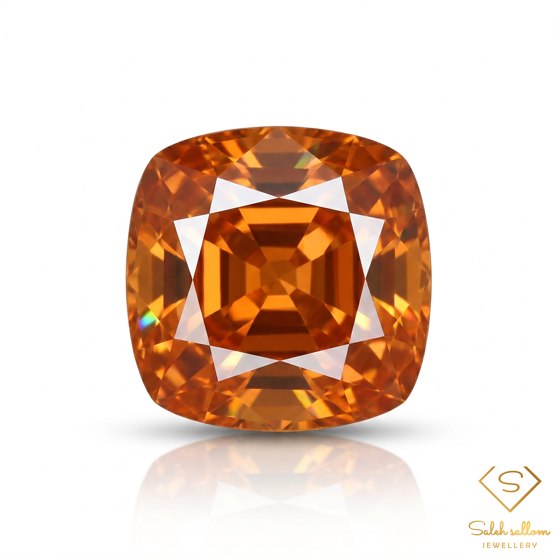 1.00 Ct Natural Medium Yellow Grossular Garnet VS Cushion Cut Gemstone from Africa