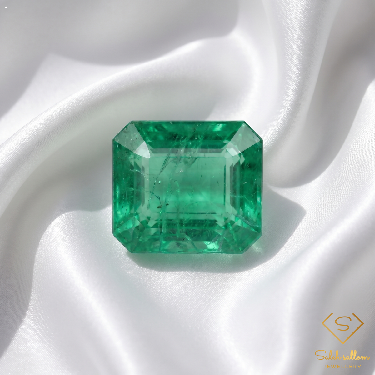 1.07 Ct Natural Emerald Asscher-Cut Green Gemstone
