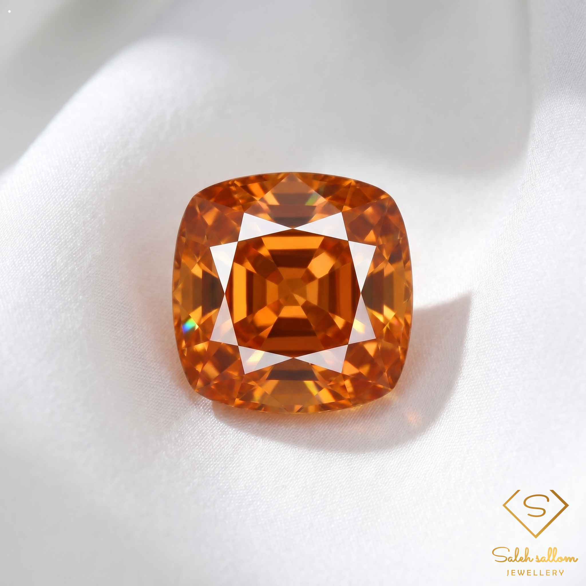 1.00 Ct Natural Medium Yellow Grossular Garnet VS Cushion Cut Gemstone from Africa Secondary image