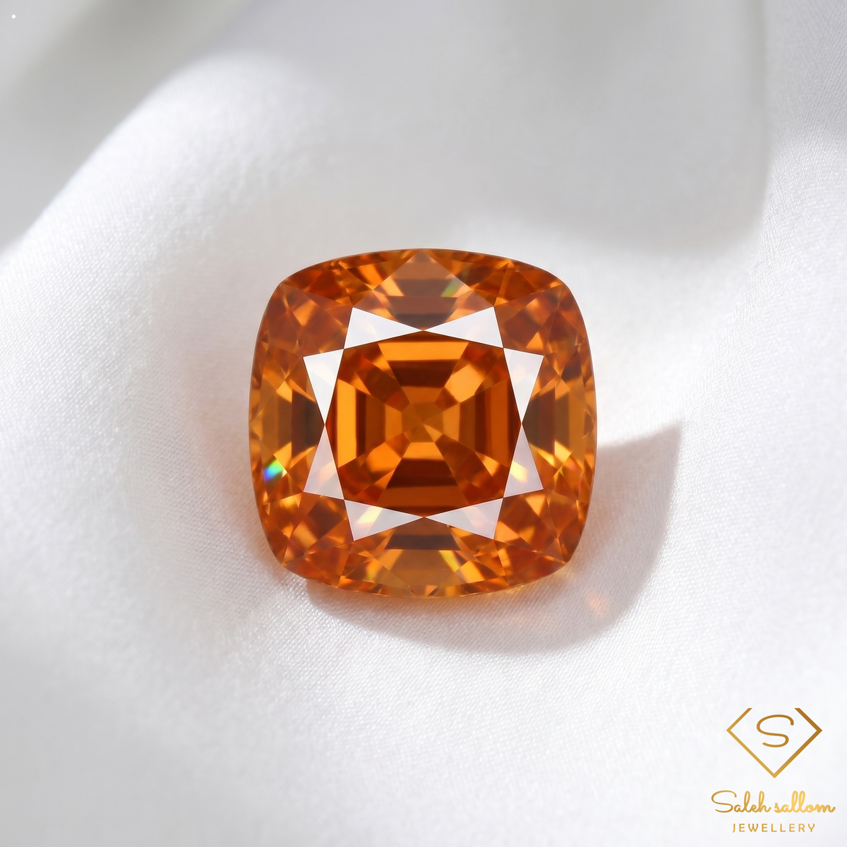 1.00 Ct Natural Medium Yellow Grossular Garnet VS Cushion Cut Gemstone from Africa