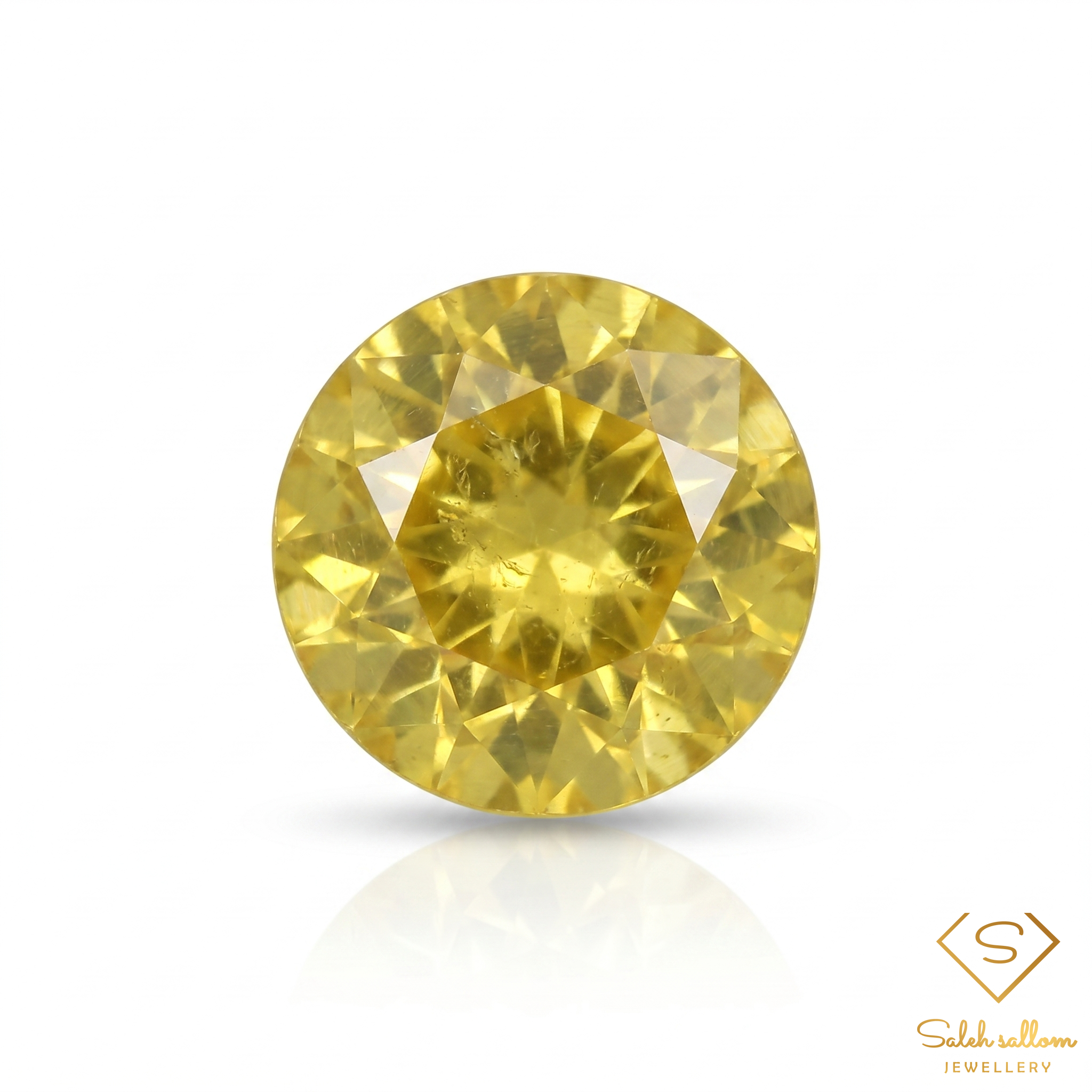 0.55 Ct Natural Greenish Yellow Grossular Garnet VS Round Cut Gemstone from Mali Main image