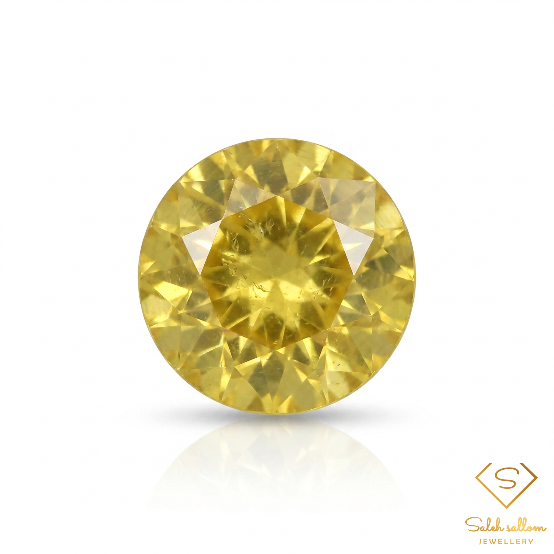 0.55 Ct Natural Greenish Yellow Grossular Garnet VS Round Cut Gemstone from Mali