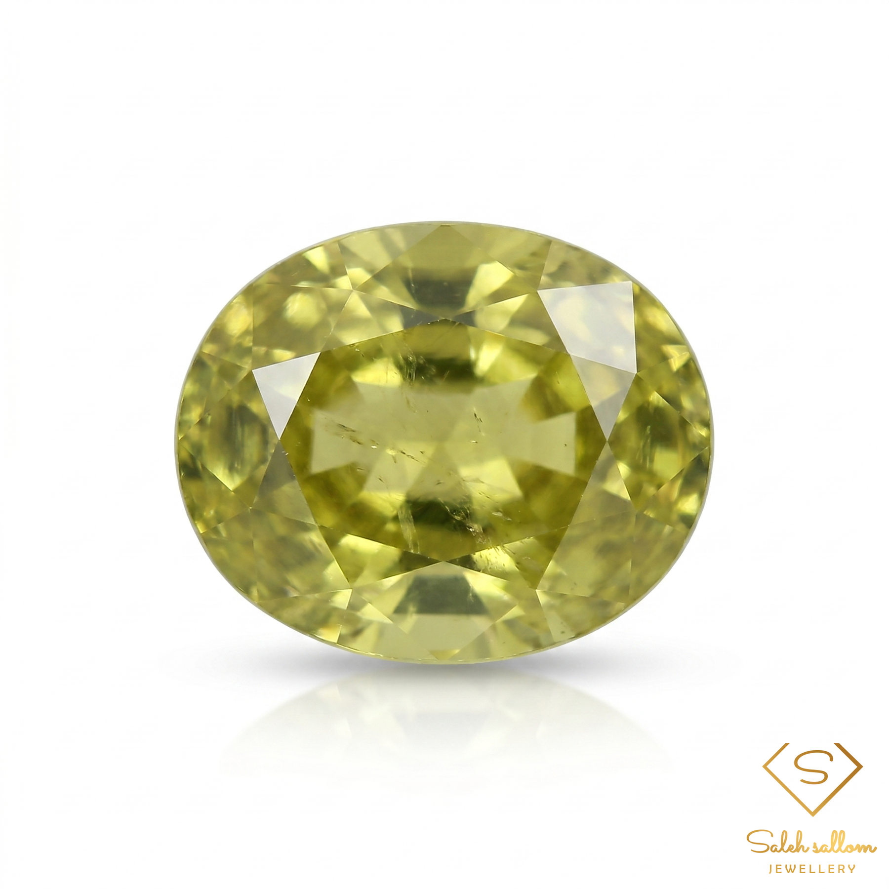0.82 Ct Natural Yellowish Green Grossular Garnet Oval Cut Gemstone from Mali