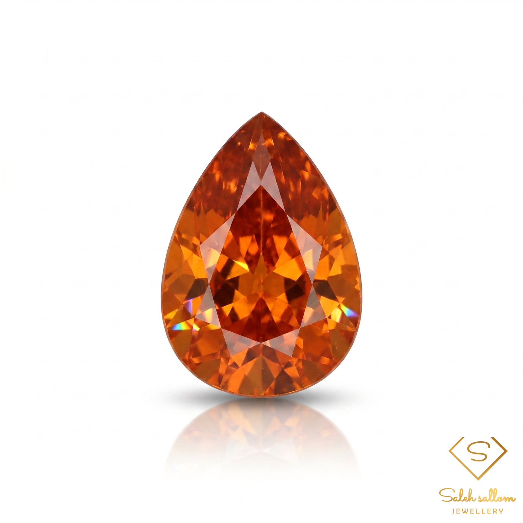 1.15 Ct Natural Orange Spessartite Garnet Pear Cut Loose Gemstone