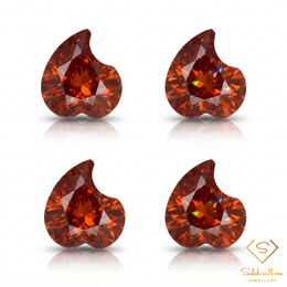 1.95 Ct Natural Spessartite Garnet Matched Pair Set (4 Pieces) Fancy Heart Cut Loose Gemstones