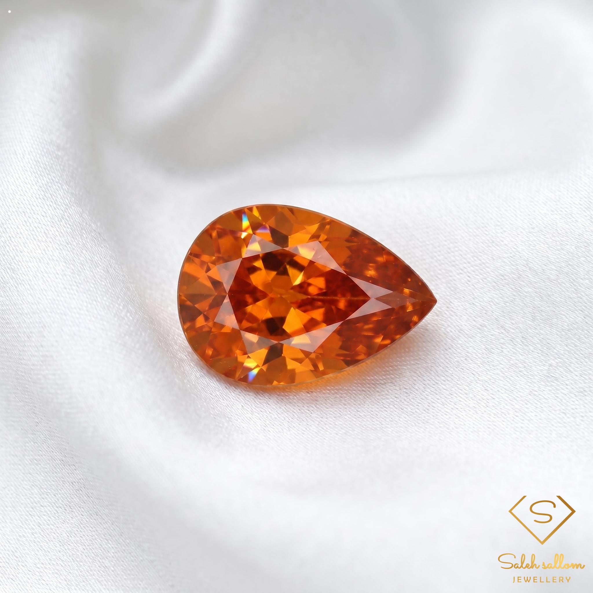 1.15 Ct Natural Orange Spessartite Garnet Pear Cut Loose Gemstone Secondary image