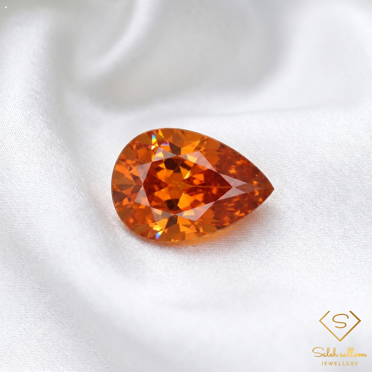 1.15 Ct Natural Orange Spessartite Garnet Pear Cut Loose Gemstone