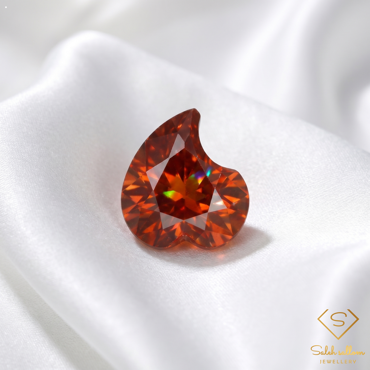 1.95 Ct Natural Spessartite Garnet Matched Pair Set (4 Pieces) Fancy Heart Cut Loose Gemstones