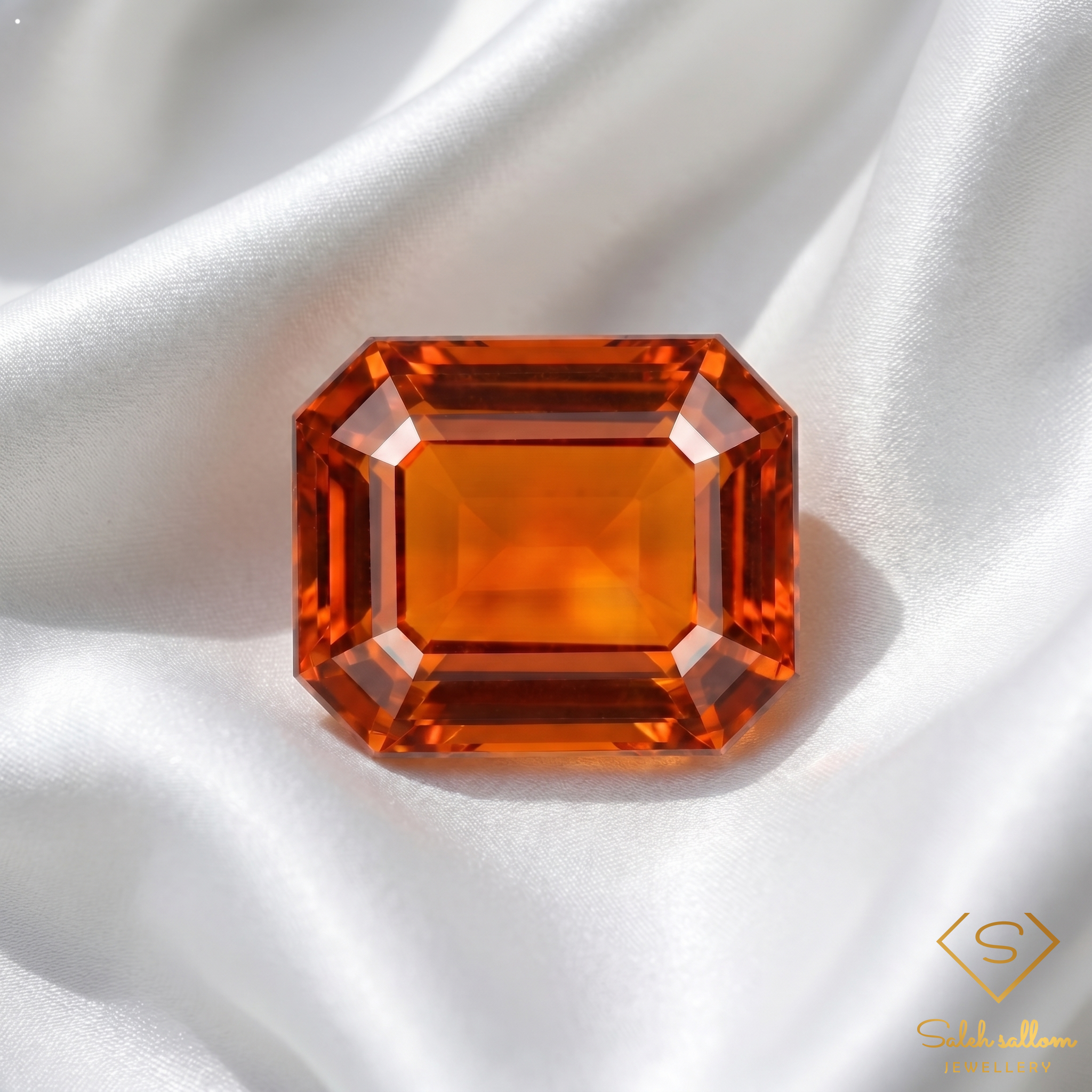 1.46 Ct Natural Spessartite Garnet Emerald Cut Loose Gemstone Secondary image