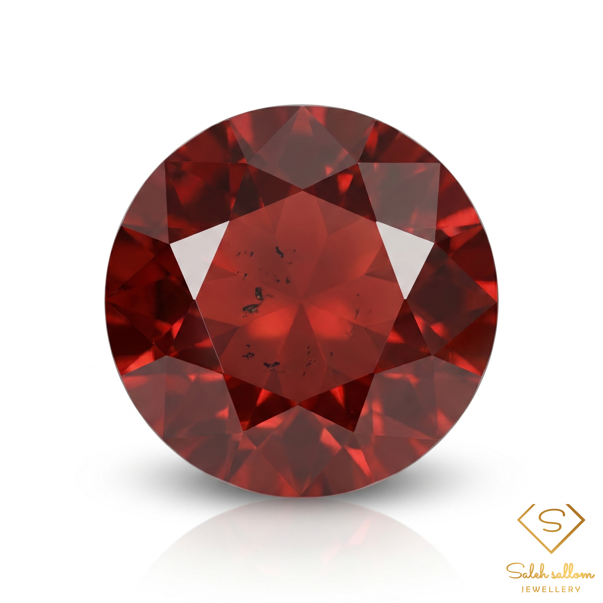 0.89 Ct Natural Medium Orange Spessartite Garnet Round Cut Gemstone from Namibia Main image