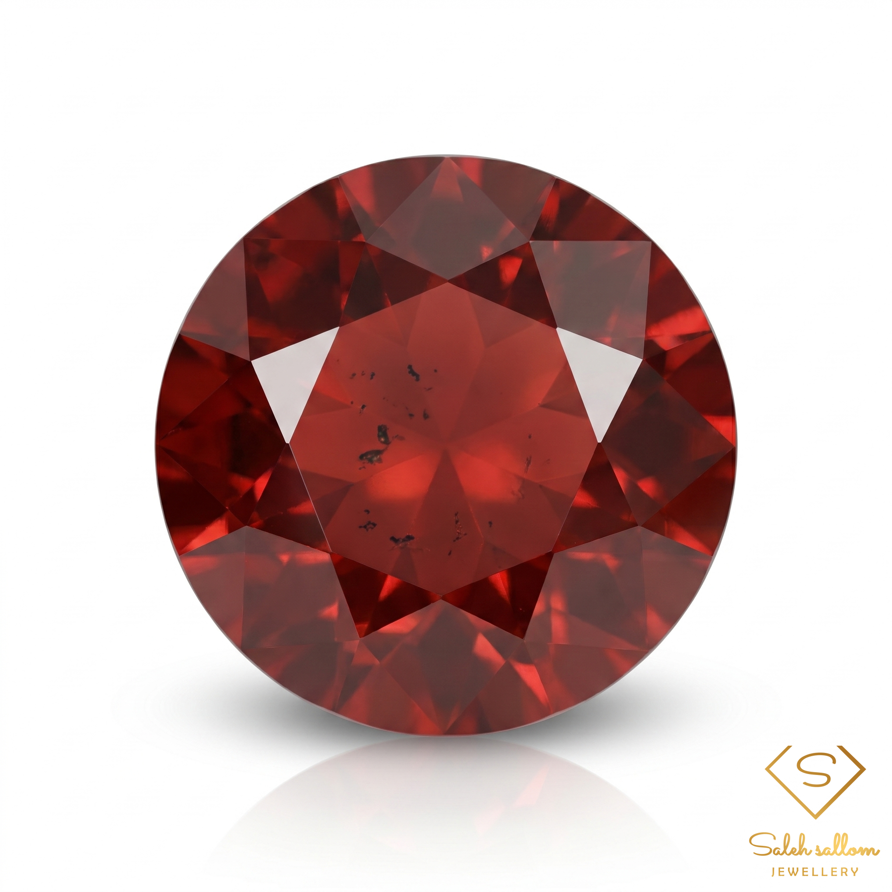 0.89 Ct Natural Medium Orange Spessartite Garnet Round Cut Gemstone from Namibia