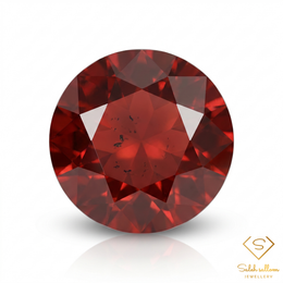 0.89 Ct Natural Medium Orange Spessartite Garnet Round Cut Gemstone from Namibia