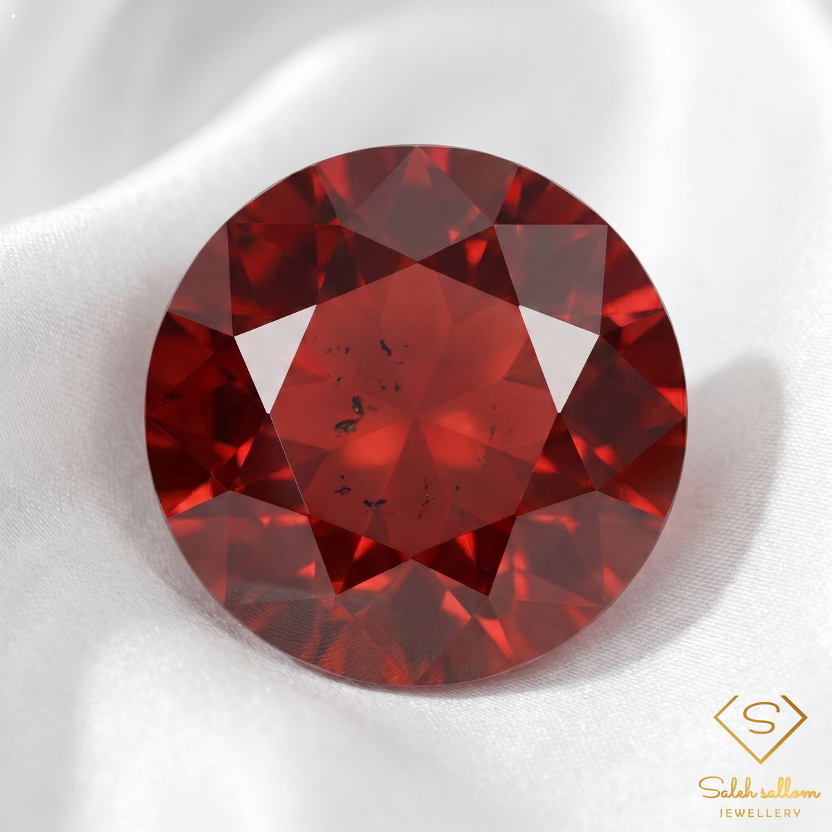 0.89 Ct Natural Medium Orange Spessartite Garnet Round Cut Gemstone from Namibia
