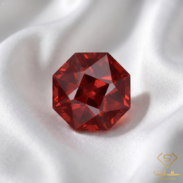 1.45 Ct Natural Reddish Orange Spessartite Garnet Octagon Cut Gemstone from Tanzania