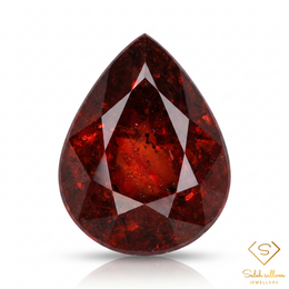 2.47 Ct Natural Reddish Orange Spessartite Garnet Pear Cut Gemstone from Namibia