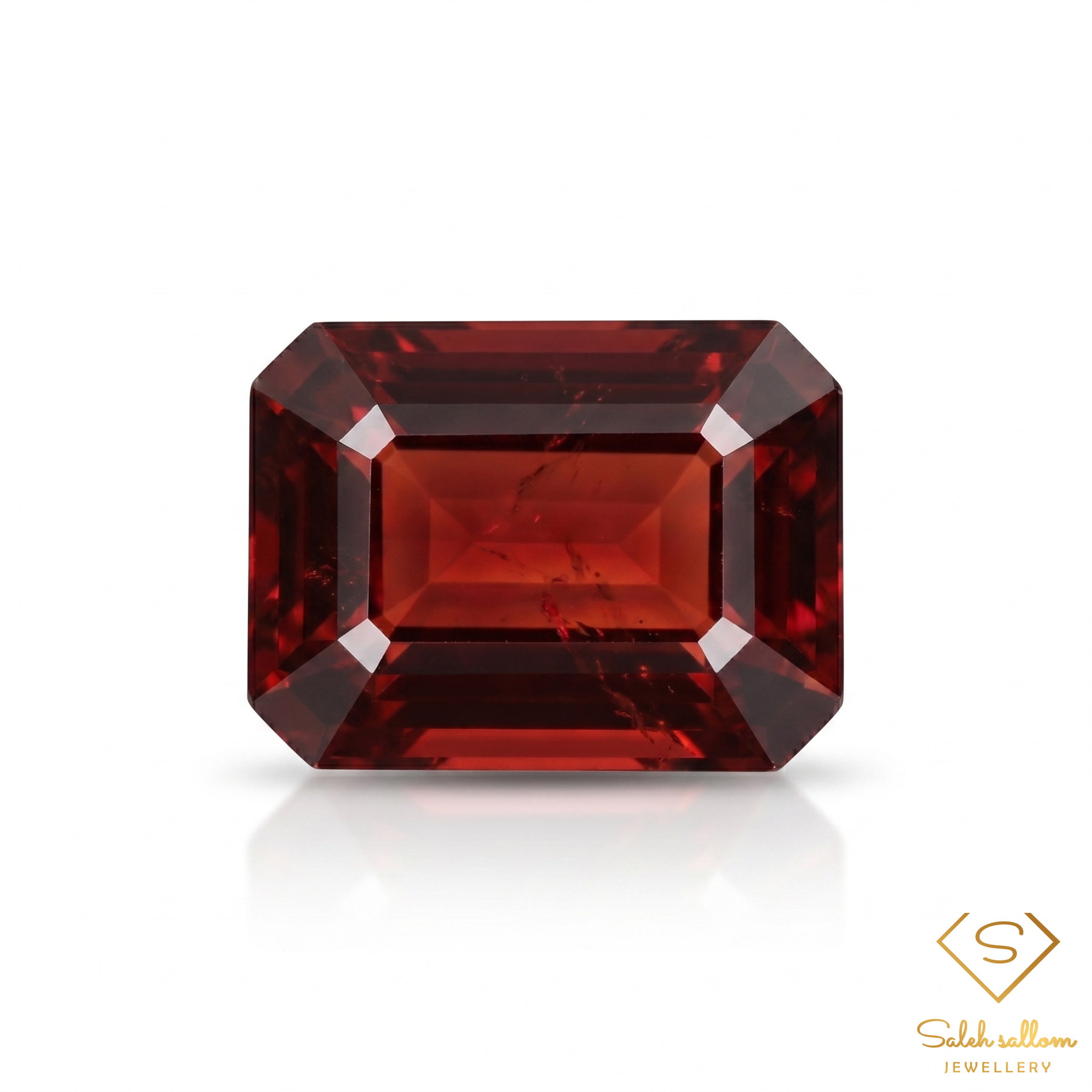 1.56 Ct Natural Orangish Red Spessartite Garnet Octagon Cut Gemstone from Namibia