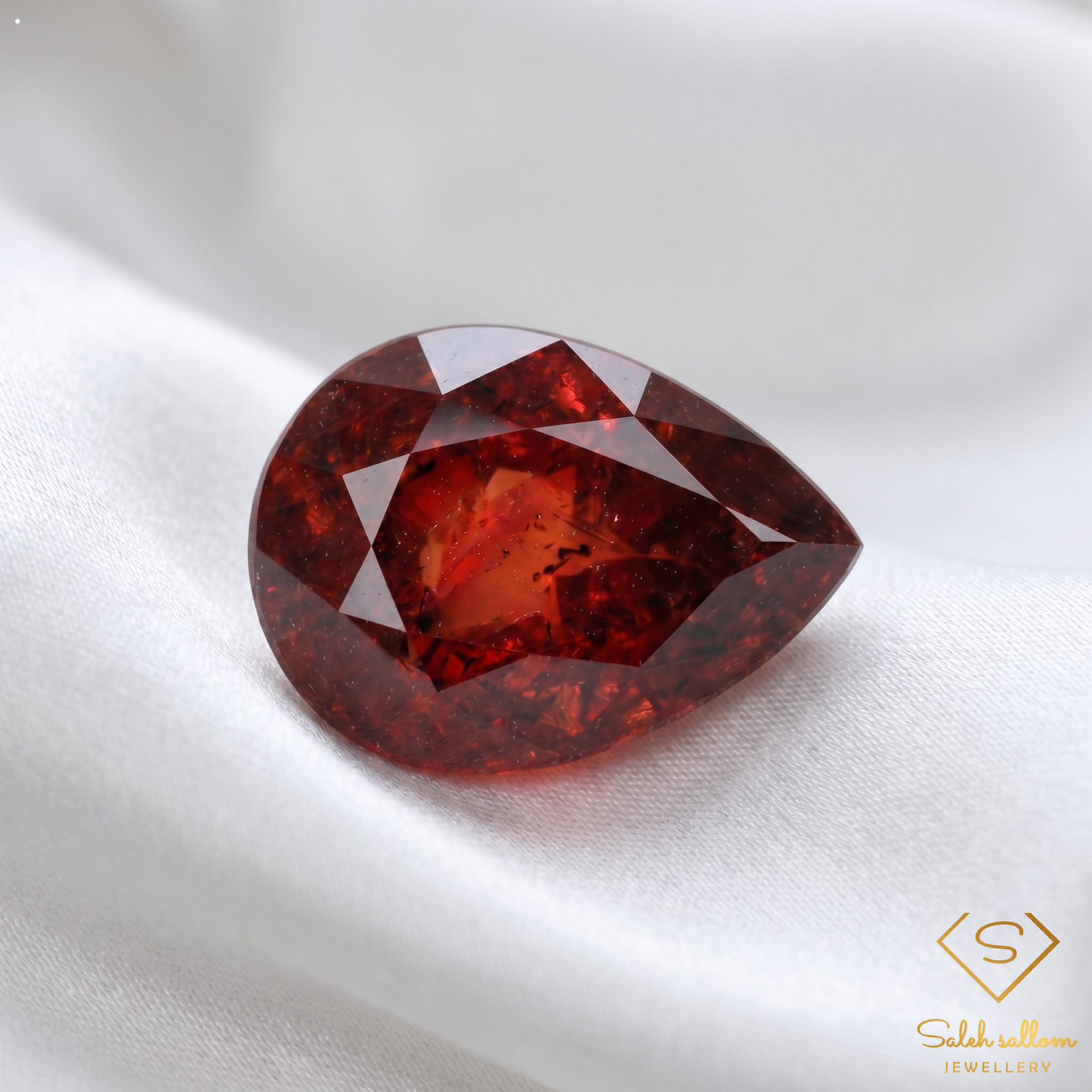 2.47 Ct Natural Reddish Orange Spessartite Garnet Pear Cut Gemstone from Namibia Secondary image