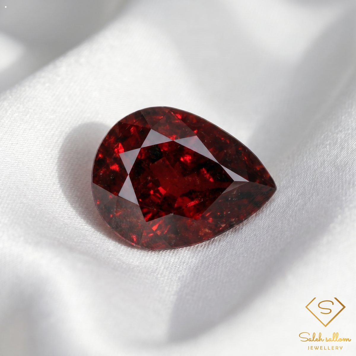 2.03 Ct Natural Orangish Red Spessartite Garnet Pear Cut Gemstone from Namibia