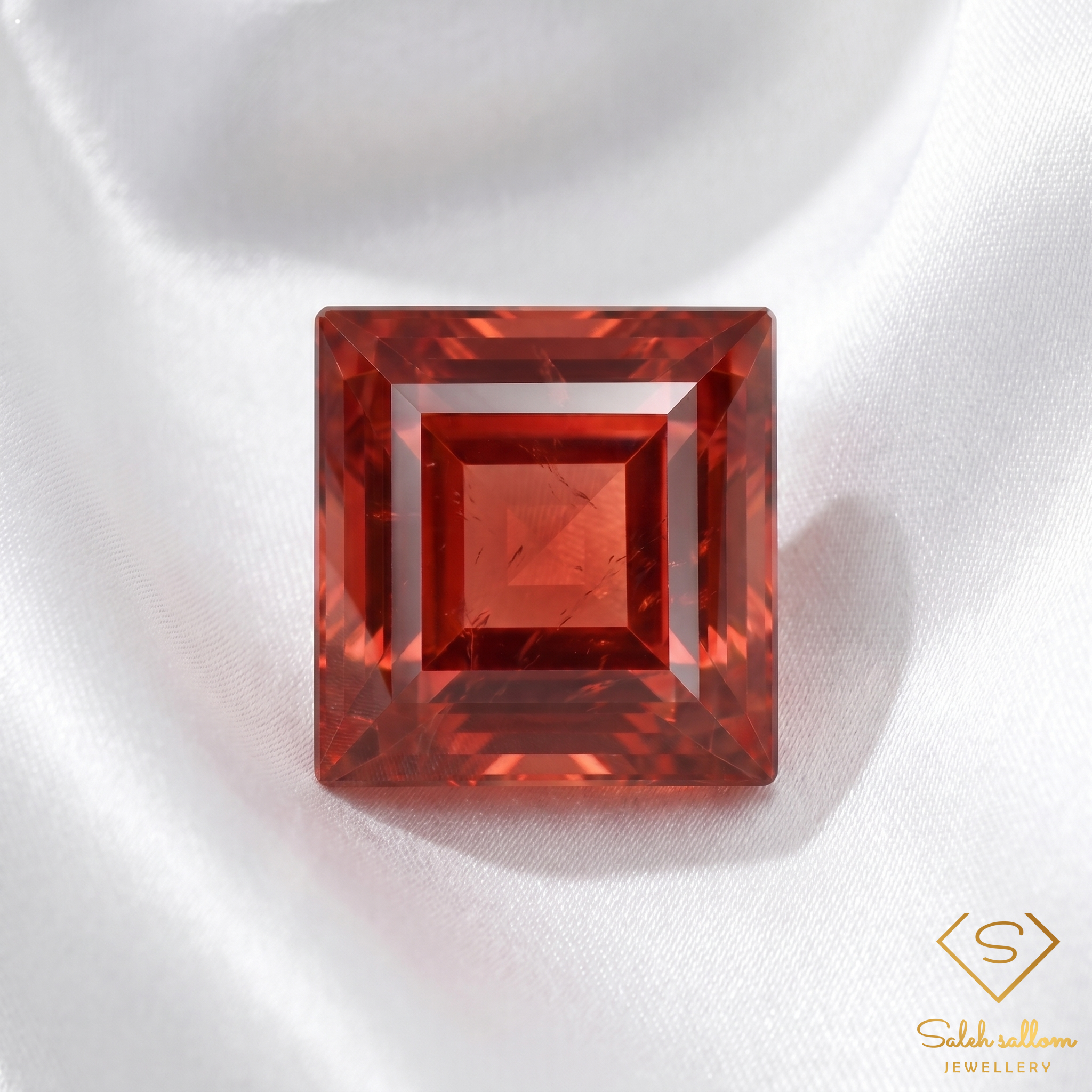 1.56 Ct Natural Orange Spessartite Garnet Square Cut Gemstone from Africa Secondary image