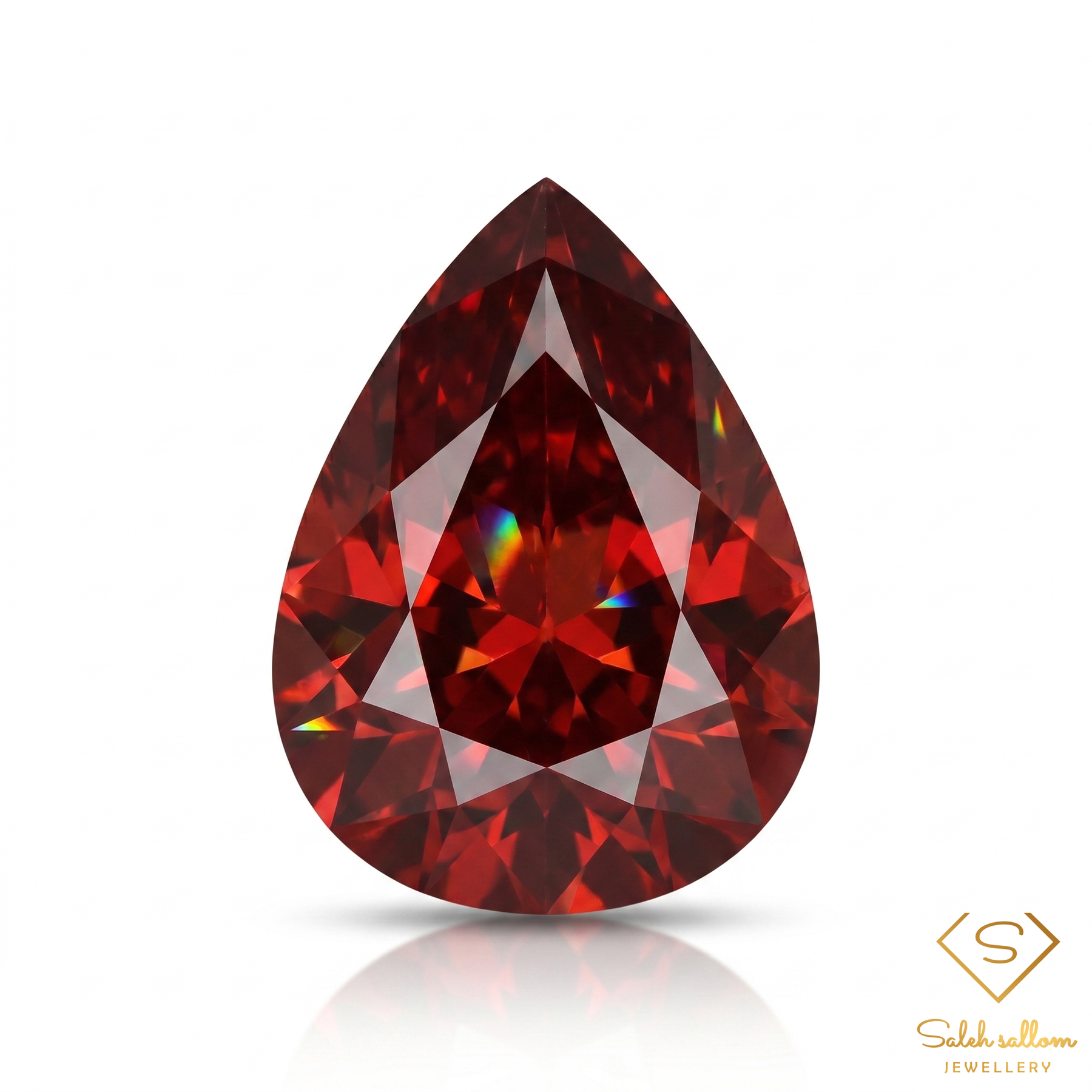 2.41 Ct Natural Orangish Red Spessartite Garnet Pear Cut Gemstone – Namibia