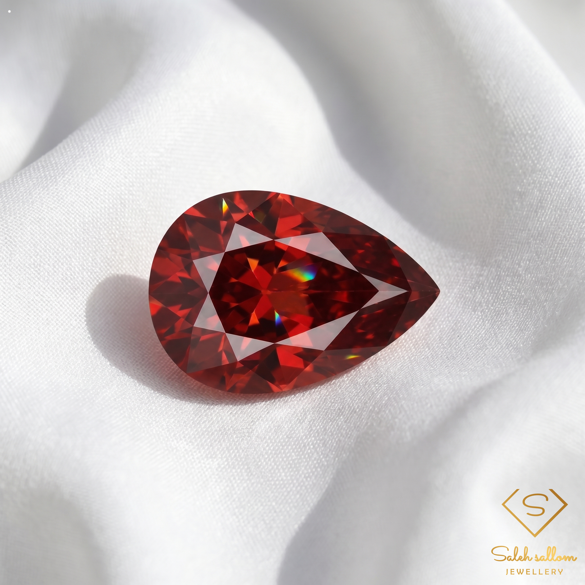 2.41 Ct Natural Orangish Red Spessartite Garnet Pear Cut Gemstone – Namibia