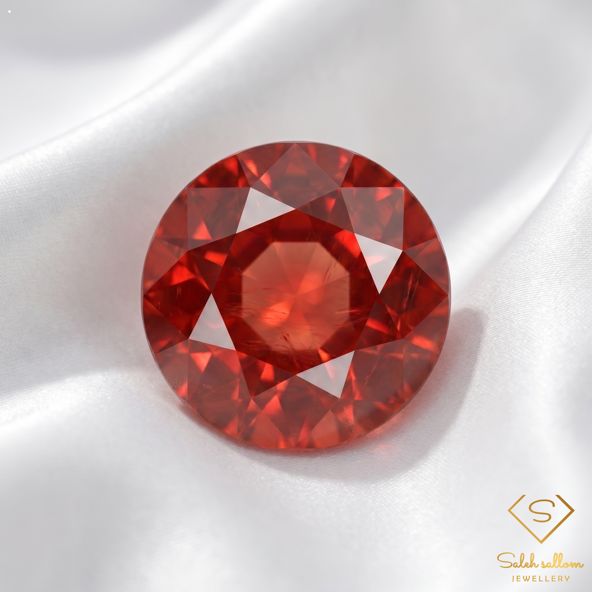 1.47 Ct Natural Orange Spessartite Garnet Round Cut Gemstone – Namibia