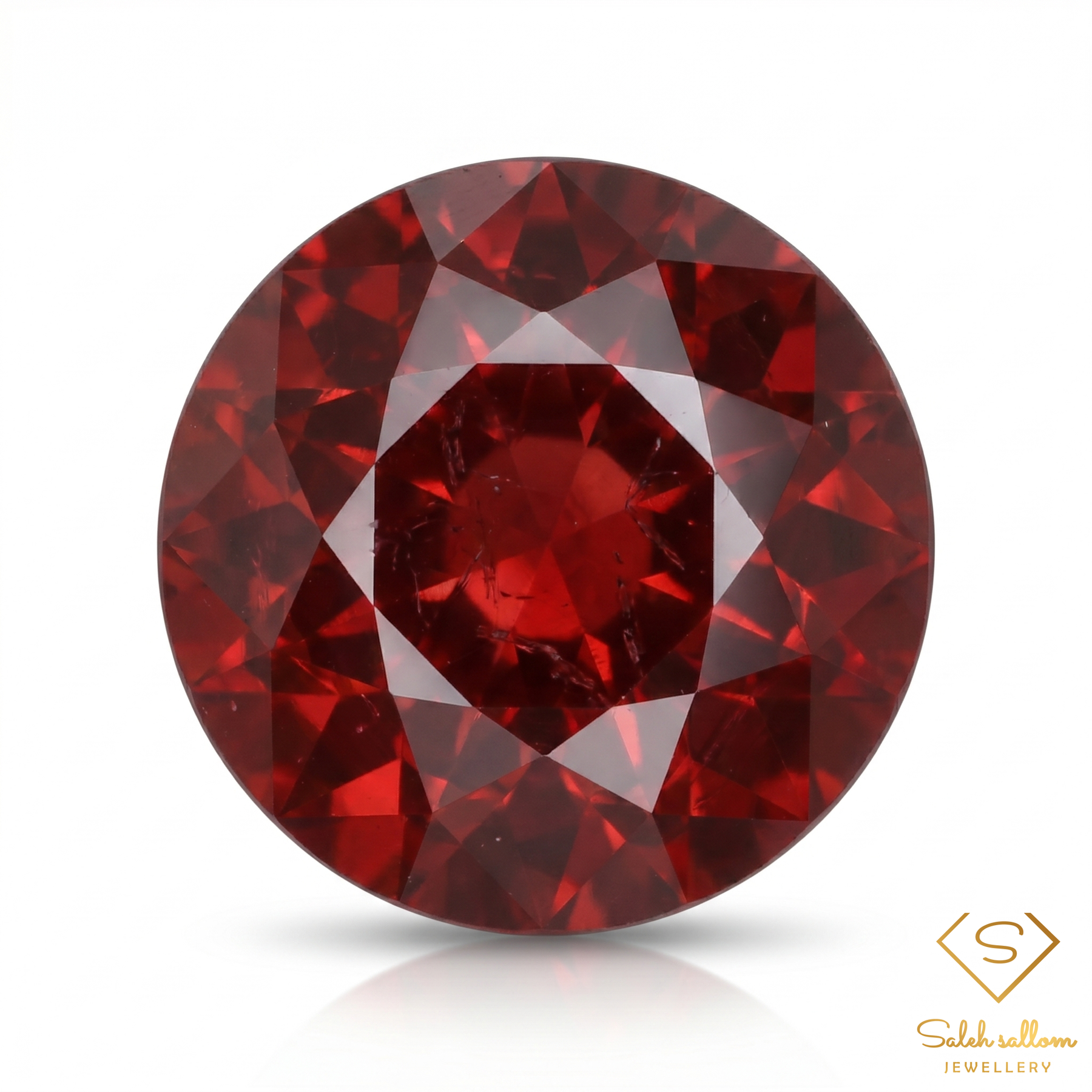 1.69 Ct Natural Deep Red Garnet Round Cut Loose Gemstone