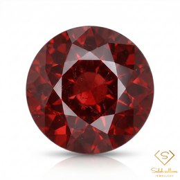 1.69 Ct Natural Deep Red Garnet Round Cut Loose Gemstone