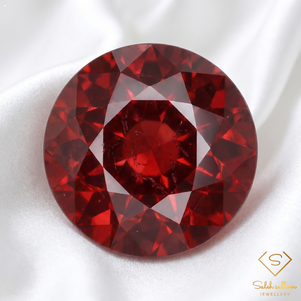1.69 Ct Natural Deep Red Garnet Round Cut Loose Gemstone