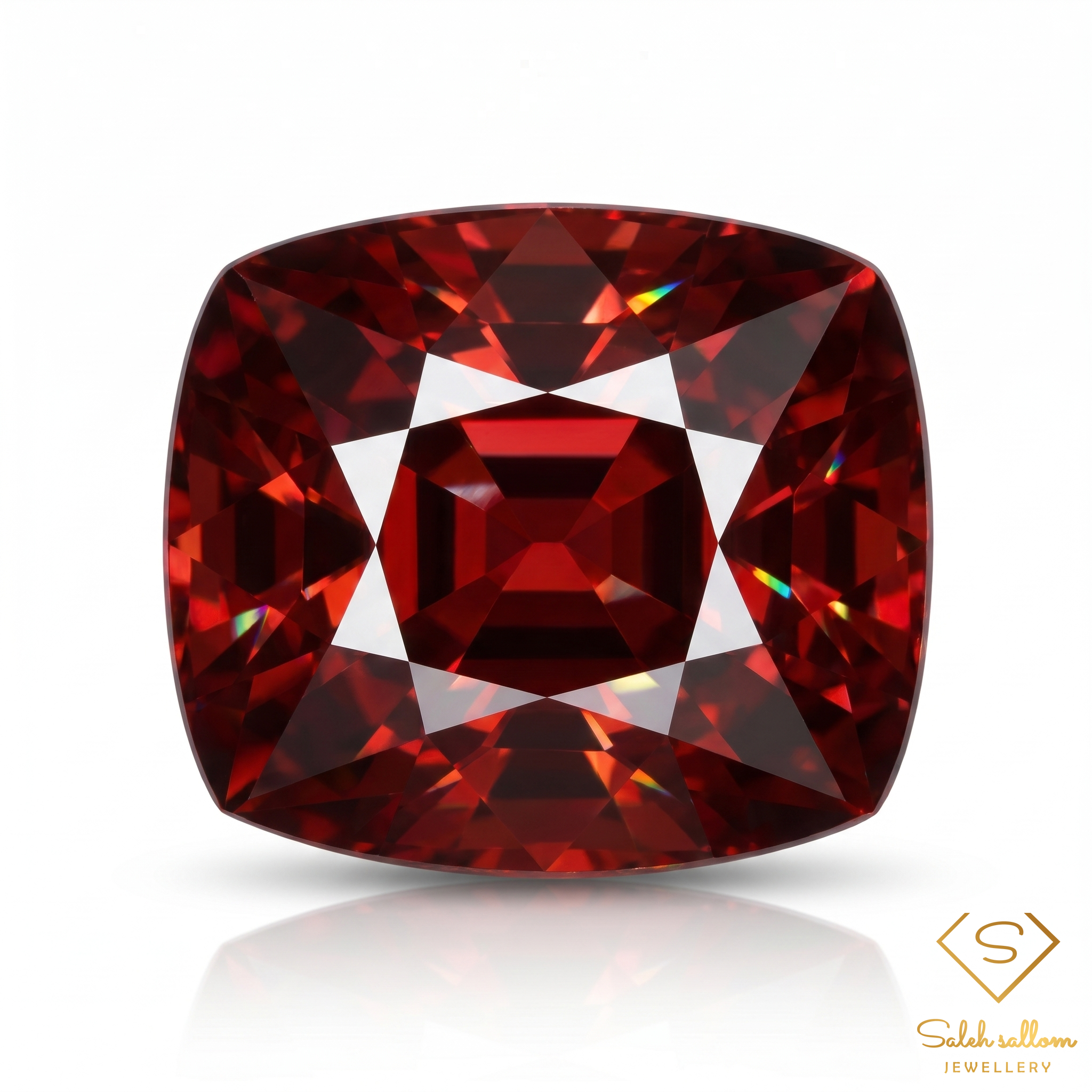 3.33 Ct Natural Reddish Orange Garnet Cushion Cut Loose Gemstone – Mozambique Main image