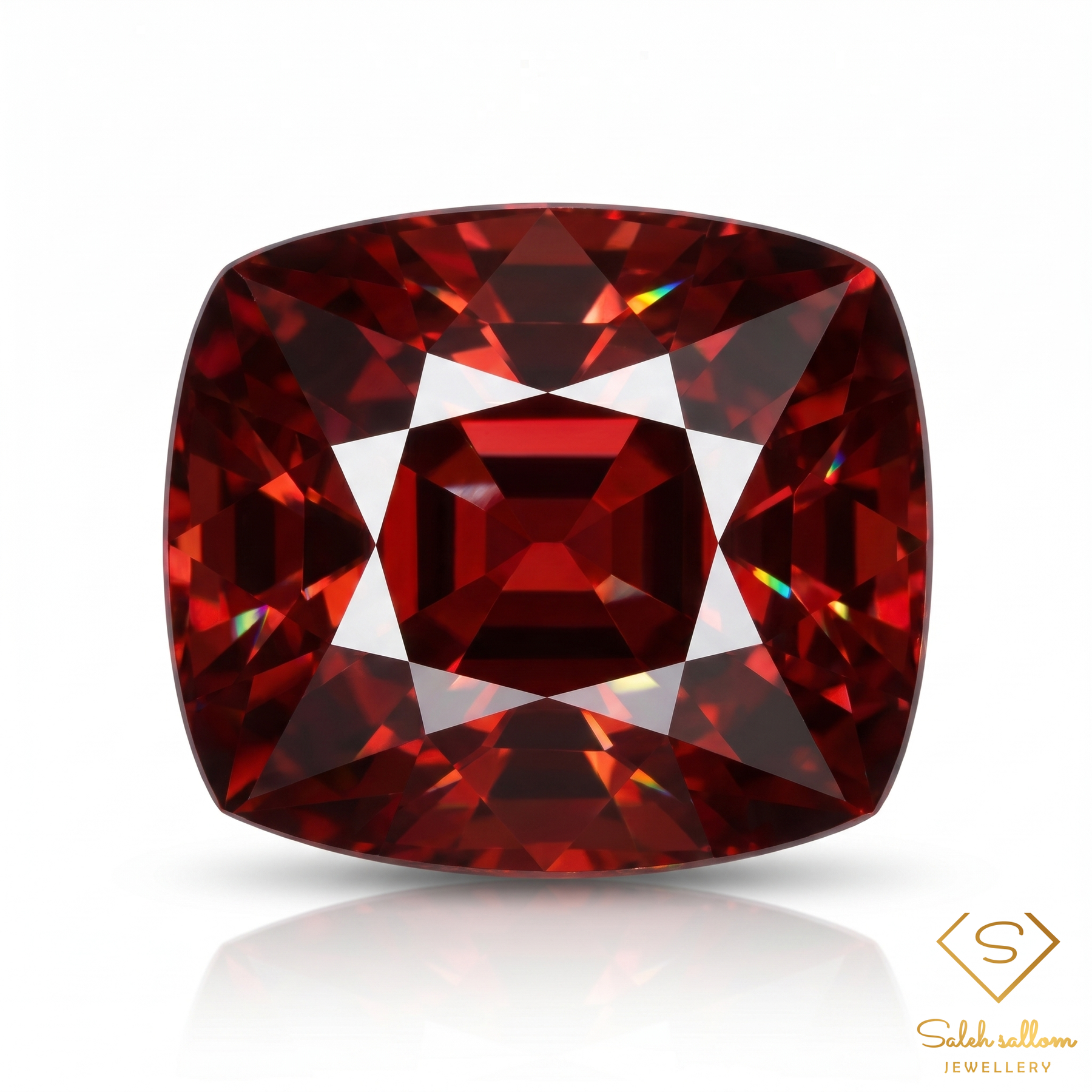 3.33 Ct Natural Reddish Orange Garnet Cushion Cut Loose Gemstone – Mozambique