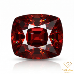 3.33 Ct Natural Reddish Orange Garnet Cushion Cut Loose Gemstone – Mozambique