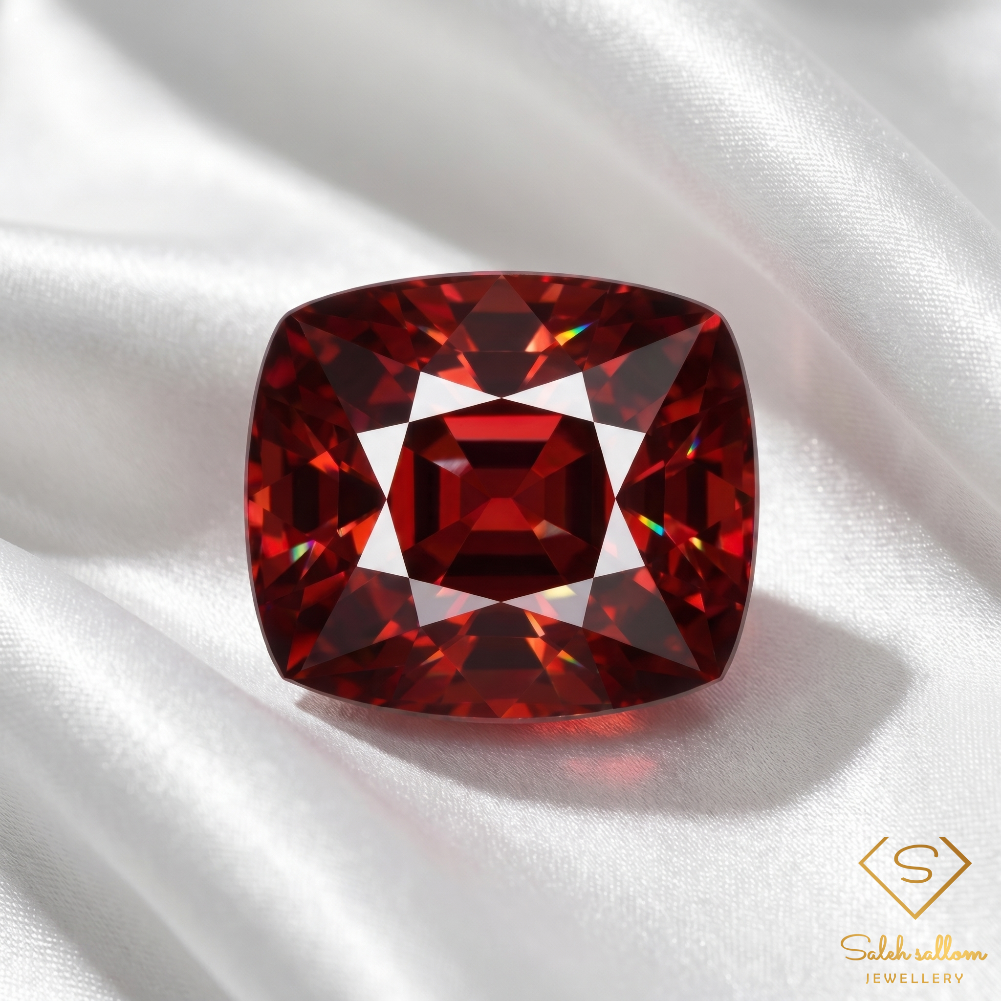 3.33 Ct Natural Reddish Orange Garnet Cushion Cut Loose Gemstone – Mozambique Secondary image