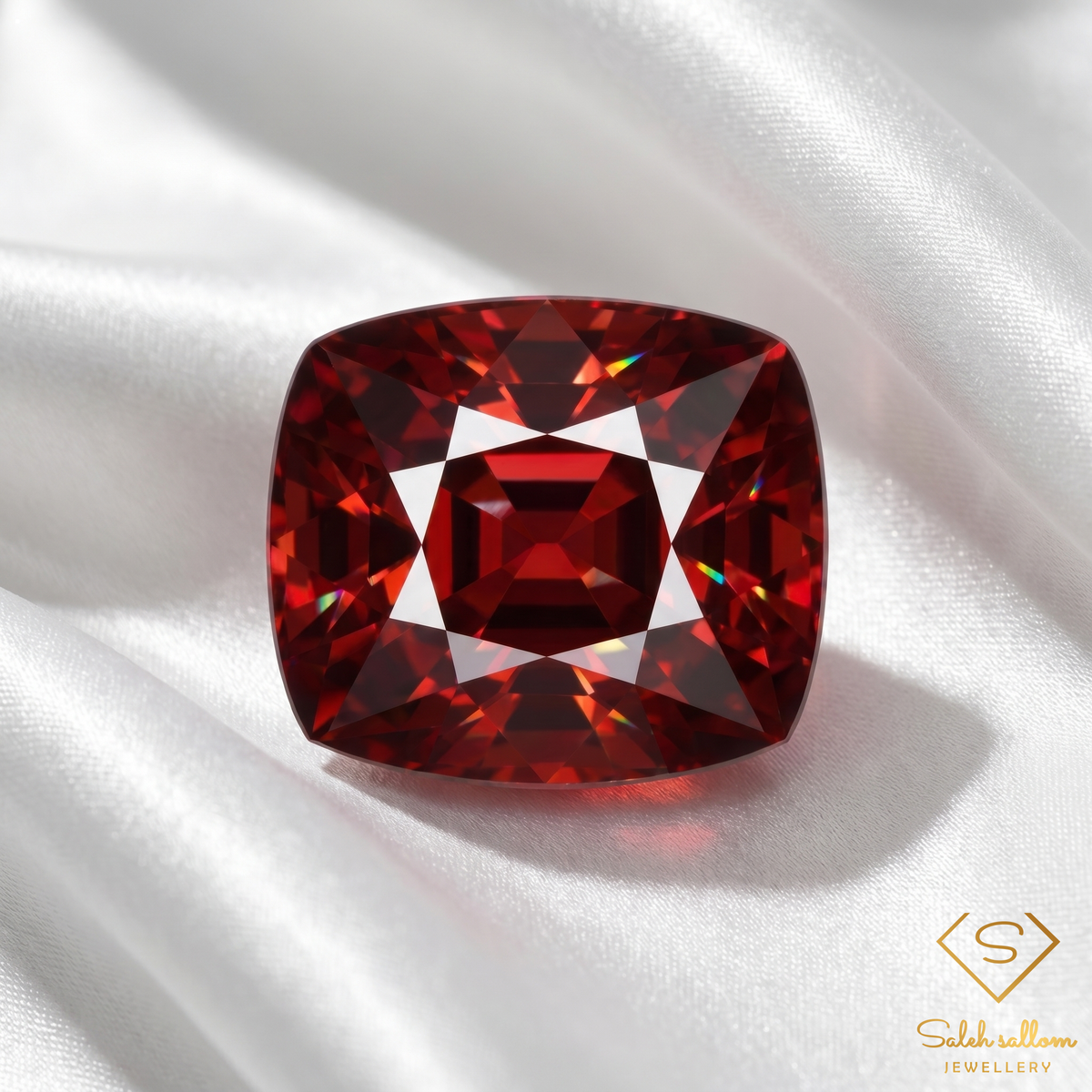 3.33 Ct Natural Reddish Orange Garnet Cushion Cut Loose Gemstone – Mozambique