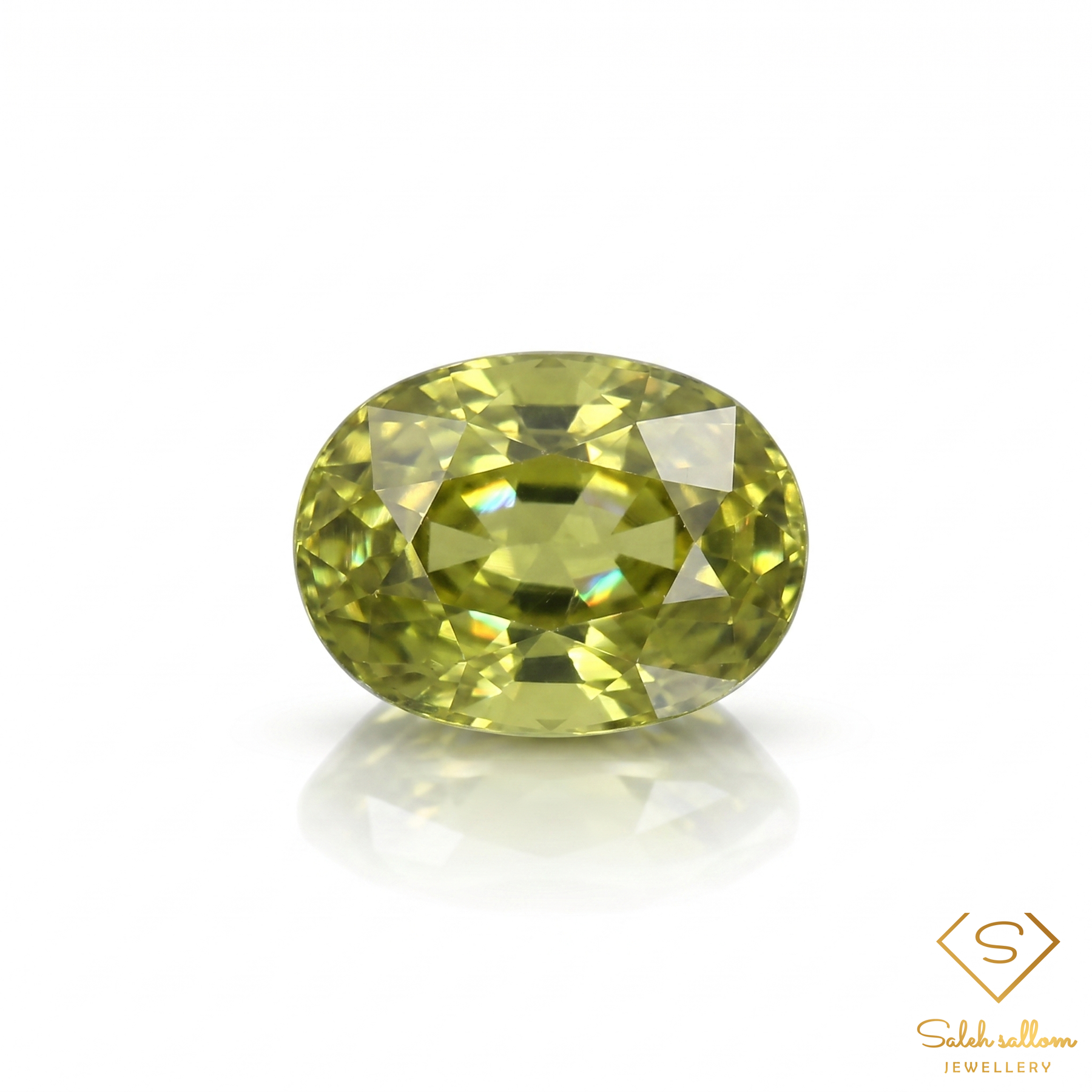 1.62 Ct Natural Yellowish Green Grossular Garnet Oval Cut Loose Gemstone