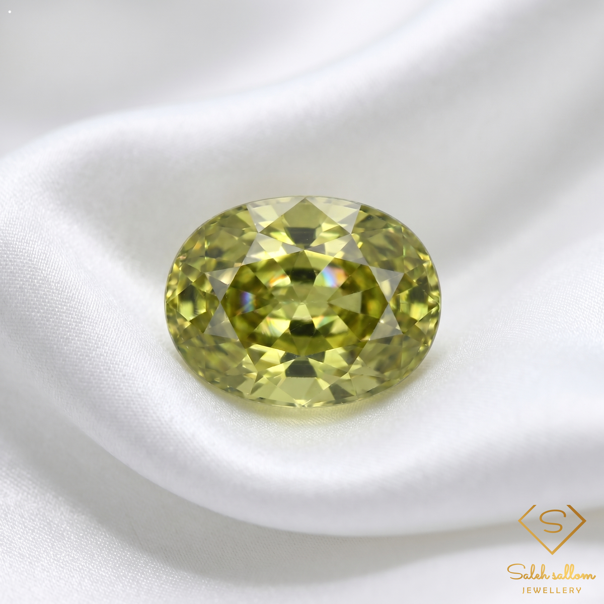 1.62 Ct Natural Yellowish Green Grossular Garnet Oval Cut Loose Gemstone