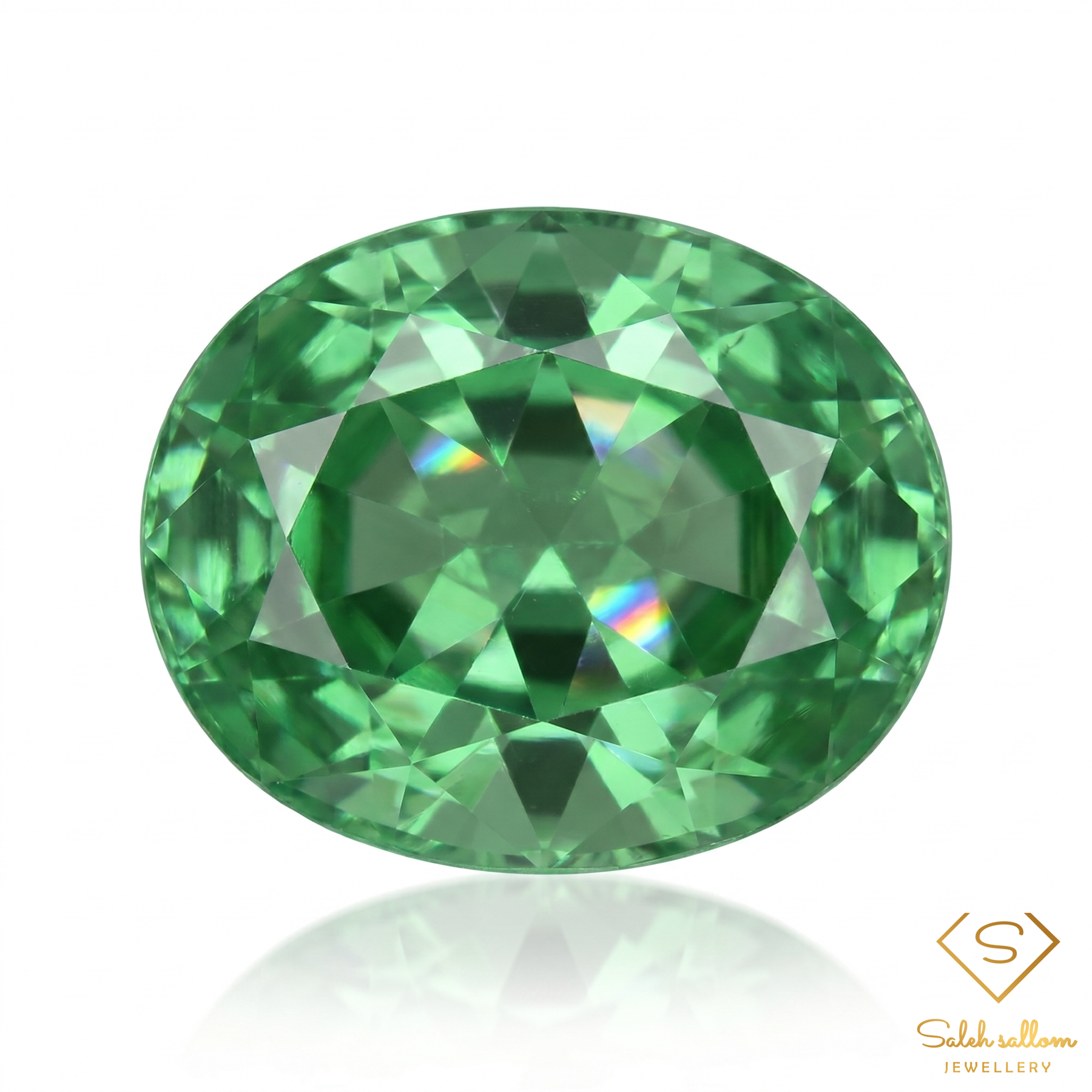 0.57 Ct Natural Green Tsavorite Garnet Oval Cut Loose Gemstone Tanzania